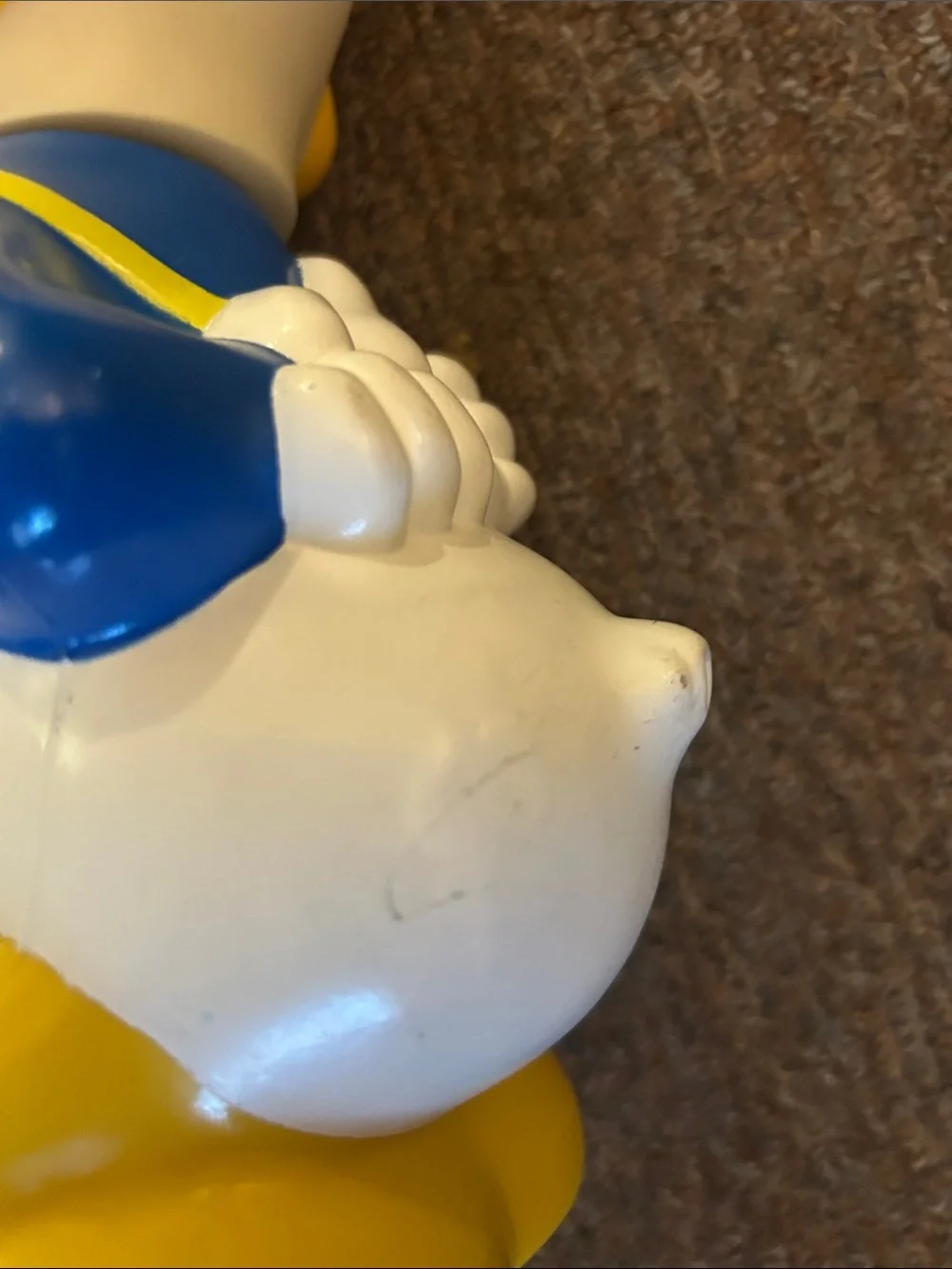 Vintage Disney Donald Duck Hard Plastic Water Bottle Straw and Cap Intact.